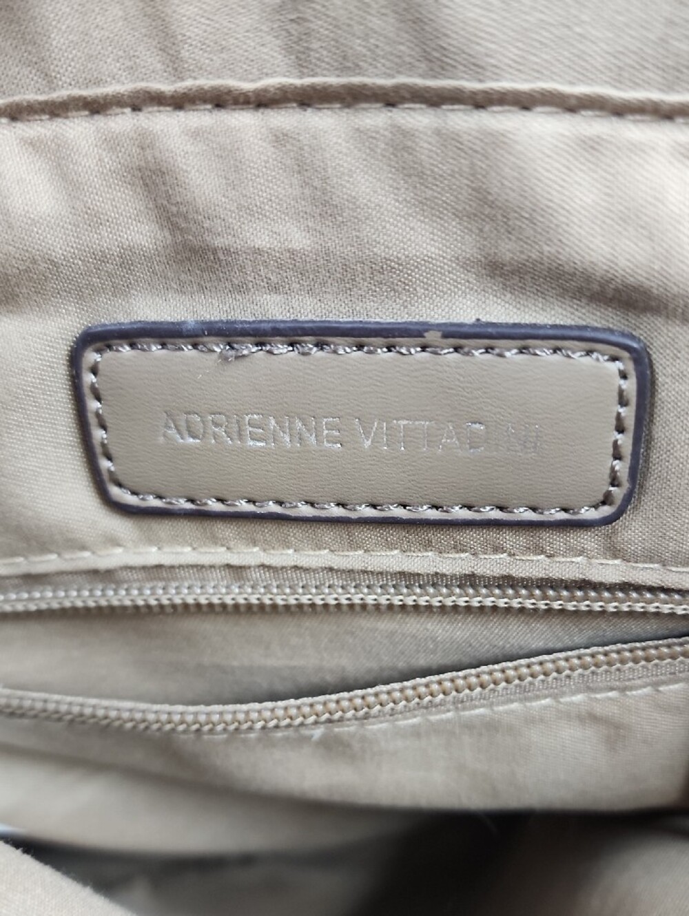 Adrienne Vittadini Taupe Croc-Embossed Satchel with Stud Accents - Picture 5 of 10